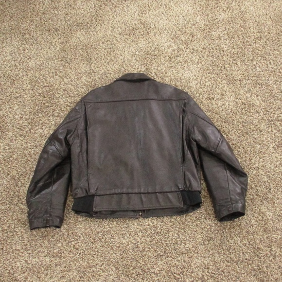 Taylor's Leatherwear Vintage Leather Jacket Men's Medium Dark Brown Full Zip - Picture 2 of 11
